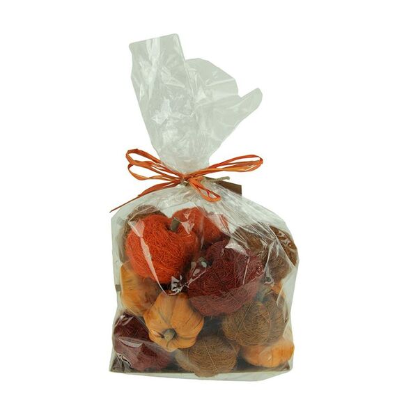 Bag of Orange Brown and Red Dried Botanical Decorative Pumpkins - Picture 1 of 3